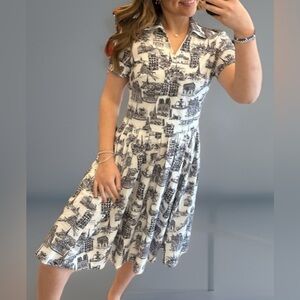 KARL LAGERFELD- white and black midi dress. NWT